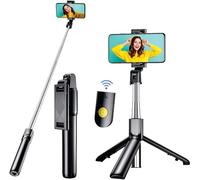 Palo Selfie Bluetooth, 3 en 1 Mini trípode Smartphone Monopod Stick Telescópico con Control Remoto Material Aleación de Aluminio para iPhone 15 14 13 12 11 Pro Max/XS/XR/X/8 Samsung, Huawei
