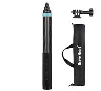 Palo selfie de fibra de carbono con funda de transporte, monopolo impermeable de 14 a 118 pulgadas para GoPro Go Pro Hero 13 12 11 10 9 Insta360 Insta 360 x4 x3 x2 x ONE R RS Accesorios (azul)