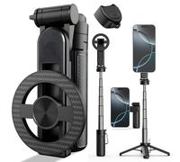 Palo selfie magnético multifuncional 4 en 1 con rotación de 360°, mini trípode portátil extensible para teléfono con control remoto y anillo de metal para iPhone y Android, para viajes, vlog
