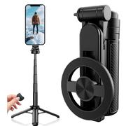 Palo selfie multifunción 4 en 1 con rotación de 360°, palo selfie magnético, mini trípode para cámara con mando a distancia inalámbrico, soporte para teléfono móvil para iPhone Android