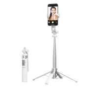 Palo selfie para teléfono móvil, el palo selfie se puede extender a cuatro esquinas, con una luz de relleno (desmontable), 3 colores y 9 posiciones (blanco, el tubo de acero inoxidable no tiene