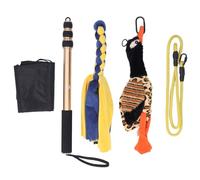 Palo telescópico para perros de 52 pulgadas para entrenamiento, entrenamiento muscular, guía de fortalecimiento muscular, juego interactivo para perros, color dorado