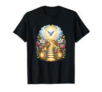Paloma Al Cielo Camino Memorial Linternas Flores Camiseta