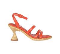 Paloma Barceló - Sandalia de cuero con tacón alto tejido - Shoes - Mujer - Naranja - 40 EU -