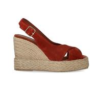 Paloma Barceló - Sandalia de Cuña Lucie de Gamuza Roja - Shoes - Mujer - Rojo - 40 EU -