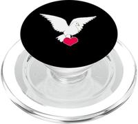 Paloma Blanca con corazón Mensaje de Amor PopSockets PopGrip para MagSafe