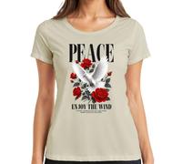 Paloma blanca de la paz rosas rojas flores amor camiseta de las señoras, naturaleza, 3XL
