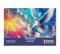 Paloma Blanca Puzzle de 1000 Piezas Papel para Adultos Ambiente Artístico Arcoíris Juego de Puzzle 1000 Piezas Relajante Hogar 52x38cm/1000pcs