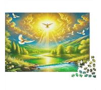 Paloma Blanca Soleada Valle Escénico Puzzle de 1000 Piezas Puzzle para Adultos Papel Puzzle para Toda la Familia Relajación Decoración Hogar Regalo 70x50cm/1000pcs