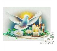 Paloma Blanca Vela Ambiente Tranquilo Puzzle de 1000 Piezas Papel para Adultos Relajación Concentración Familia Regalo Decoración 38x26cm/1000pcs