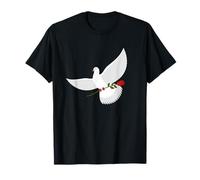 Paloma Blanca Volando sosteniendo Rosa Roja Camiseta