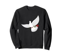 Paloma Blanca Volando sosteniendo Rosa Roja Sudadera