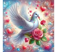 Paloma Corazón de Rosa Puzzle 200 Piezas,Rompecabezas DIY Adultos,Puzle Clásico para Adultos Entretenimiento Creativo, Juegos Desafiantes