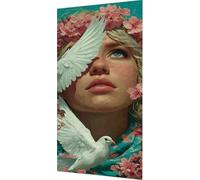 Paloma de la paz Diamond Painting Chica Diamond Painting Kit Completo, Pintura Diamante Adultos Niños, 5D Strass Punto de Cruz Puzzle Manualidades para Decoración de Pared del Hogar 80x160cm db6-16p