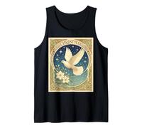 Paloma de Navidad con Paneles Decorativos de Estilo Vintage Camiseta sin Mangas