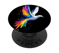 Paloma en Blanco Paloma de Ciudad Paloma Torcaz Blanca PopSockets PopGrip Adhesivo