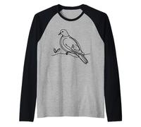 Paloma Perdiz Arte Lineal Ornitólogo Camiseta Manga Raglan