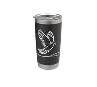 Paloma Perdiz arte lineal Ornitólogo Vaso térmico de acero inoxidable de doble pared