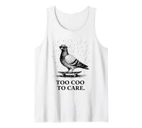 Paloma Too Coo To Care Patinando Pájaro Camiseta sin Mangas