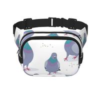 Palomas azuladas,Riñonera Cuadrada de Doble Capa, Bolso de Viaje, Bolso Informal para el Pecho.