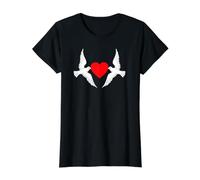 Palomas de la Paz con corazón Camiseta gráfica económica