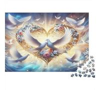 Palomas de la Paz y el Amor Puzzles 1000 Piezas Papel Reciclado para Adultos Puzzle para Adultos Juego Familiar Divertido y desafiante Excelente Idea de Regalo para Mujeres y Hombres 70x50cm/1000pcs