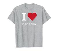 Palomitas de maíz I Heart, I Love Popcorn Camiseta, Hombre, Gris Jaspeado, L