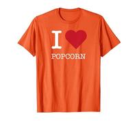 Palomitas de maíz I Heart, I Love Popcorn Camiseta, Hombre, Naranja, XXL