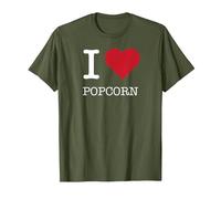 Palomitas de maíz I Heart, I Love Popcorn Camiseta, Hombre, Verde Oliva, 3XL