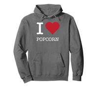 Palomitas de maíz I Heart, I Love Popcorn Sudadera con Capucha, Unisex para Adultos, Asfalto, XXL