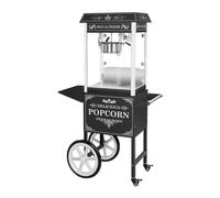 Royal Catering - Palomitera negra con diseño americano y carrito - 1500 W