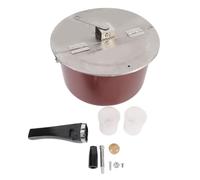 Palomitero de acero inoxidable, máquina de palomitas de maíz de uso manual, máquina casera para hacer palomitas estilo cine con mango de madera, compatible con estufas a gas y
