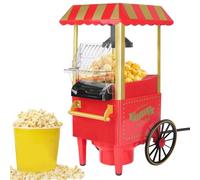 Palomitero, Máquina de palomitas Retro, PopCorn Machine sin Aceite ni Grasa, Palomitas Saludables en Casa, Palomitero Eléctrico para Maíz, Color Rojo