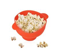 Palomitero Microondas, Silicona Recipiente Tazón de para Hacer Palomitas de Maíz Plegable Bowl con Tapa, 26 x 20 x 14.5 cm