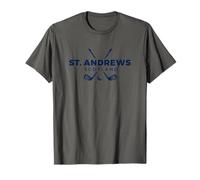 Palos Cruzados y Pelota de Golf de St. Andrews Scotland con Estampado Azul Marino Camiseta