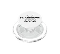 Palos Cruzados y Pelotas de Golf St. Andrews Scotland, Estampados en Negro PopSockets PopGrip para MagSafe