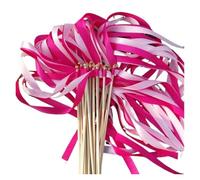 Palos de cinta de seda Wish, Palitos de cinta con cascabeles dorados R1, paquete 20 a 50 unidades for manualidades, bodas y bailes(20PCS)