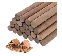 Palos De Madera 24pcs Black Walnut Round Sticks Handmade DIY Wooden Stick Material Home Decoration Round Stick Handicraft Making Raw Rod 30cm