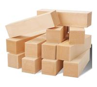 Palos de madera de balsa Kit de bloques tallado madera maciza originales, bloque práctica, tiras barra cuadradas, manualidades Diy, 10 Uds