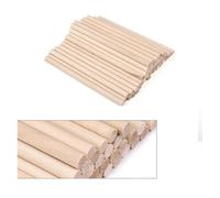Palos de Madera Palitos de madera redondos 3-14 mm for manualidades, engranajes, clavijas, pasteles, etc(5x100mm-50pcs)