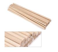 Palos de Madera Palitos de madera redondos 3-14 mm for manualidades, engranajes, clavijas, pasteles, etc(5x200mm-25pcs)
