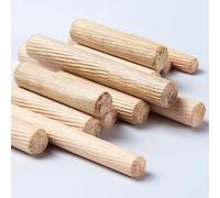 Palos de madera redondos, varillas de madera, palo 100 Pack Wooden Dowel Pins 12Mm Dia Fluted Wood Dowels Rods Hardwood Crafts Dowel Pegs,50mm(40mm)