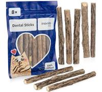 Palos de Matatabi para Gatos : 8 Sticks de Madera para Higiene Dental Felina - Juguete Masticable Natural - Juguetes para Gatos contra el Mal Aliento - Cat Sticks - Inovida Accesorios para Gatos