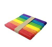 Palos Madera Manualidades 50 palitos de helado de madera, palitos de helado de madera, manualidades, arte, helado, paleta, pastel, herramientas(Colorful Small 50pcs)