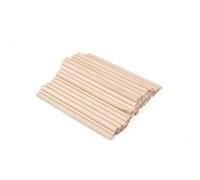 palos madera manualidades Palo de madera redondo for manualidades, comida, bricolaje, modelo construcción, herramienta carpintería para Decoraciones de Pared Decoraciones(10cmx5mm 50pcs)