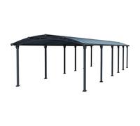 Palram - Canopia Carport Arcadia (Medidas ext. (An x Pr): 3,59 x 12,9 m, Carport doble, Gris)