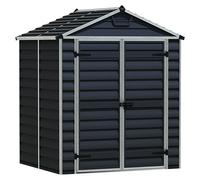 Palram - Canopia Caseta de jardín Skylight (Medidas ext. (An x Pr): 185 x 154 cm, Plástico, Antracita)