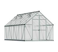 Palram - Canopia Invernadero Essence (Medidas ext. (An x Pr): 244 x 487 cm, Material de la pared lateral: Plástico, 6 mm, Plateado)