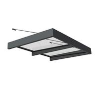 Palram - Canopia Marquesina para puerta Sophia XL (192 x 140 x 17 cm, Gris antracita, Color del techo: Blanco opal)