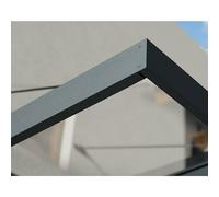 Palram - Canopia Marquesina para puerta Sophia XL (379 x 140 x 17 cm, Gris antracita, Color del techo: Claro)